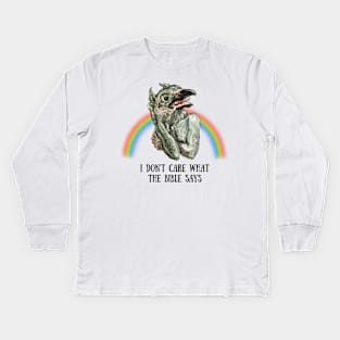 I don't care what the bible says Kids Long Sleeve T-Shirt